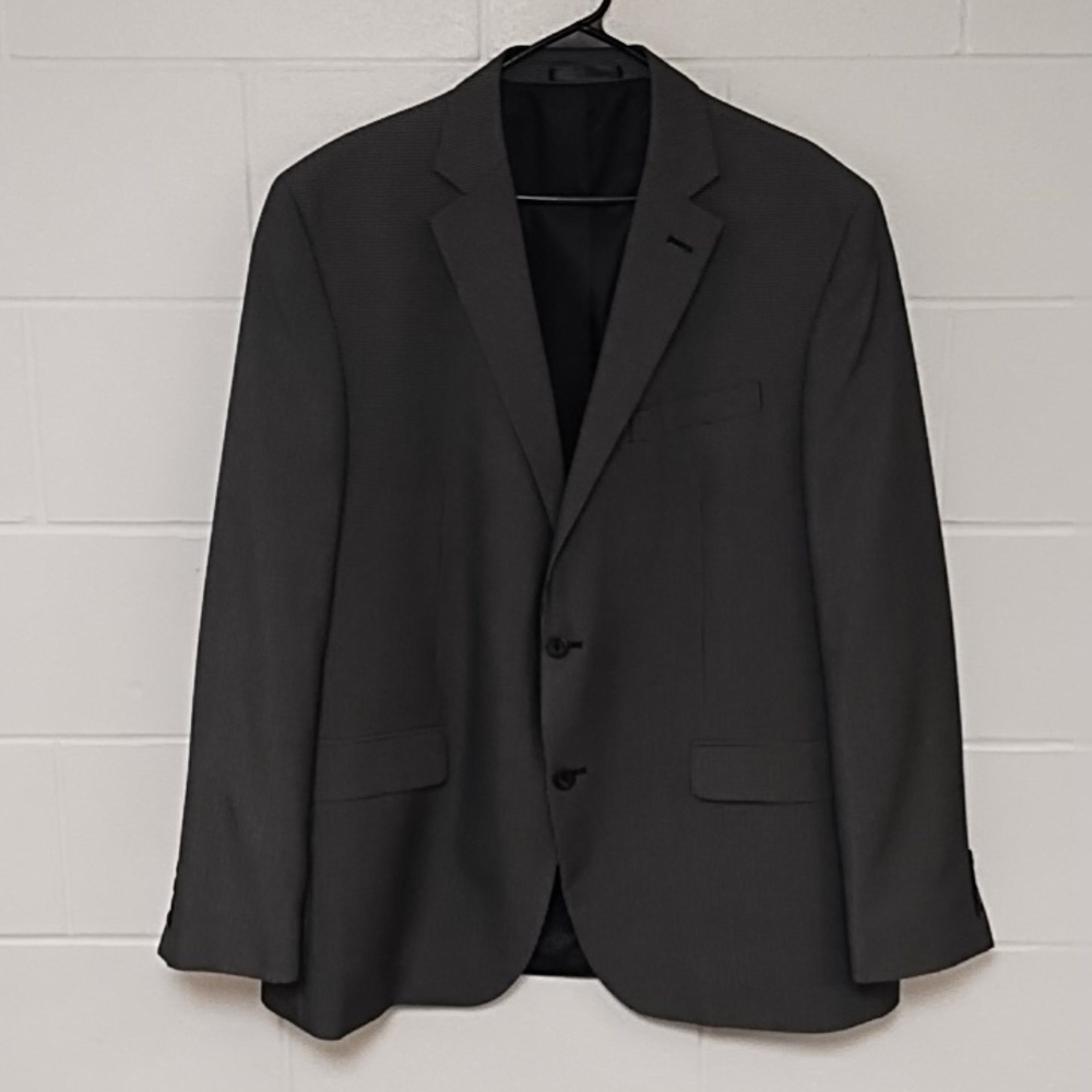 Geoffrey Beene 46L Black & White Suit Jacket Sport Coat